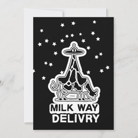 Milky Way Delivery Funny Cow UFO Space Abduction Einladung (Vorderseite)