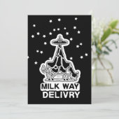 Milky Way Delivery Funny Cow UFO Space Abduction Einladung (Stehend Vorderseite)