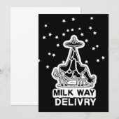 Milky Way Delivery Funny Cow UFO Space Abduction Einladung (Vorne/Hinten)
