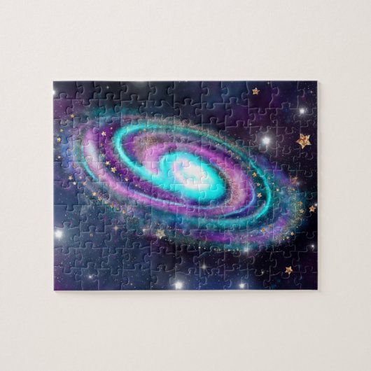 Milky Way Galaxy | Cosmic Blue Purple Pink Glow Puzzle (Horizontal)