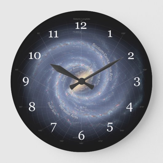 Milky Way Galaxy Große Wanduhr (Vorderseite)