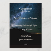  Milky Way Galaxy Starry Night Sky Memorial Einladung (Rückseite)