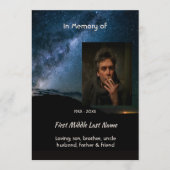 Milky Way Galaxy Starry Night Sky Memorial Einladung (Vorderseite)