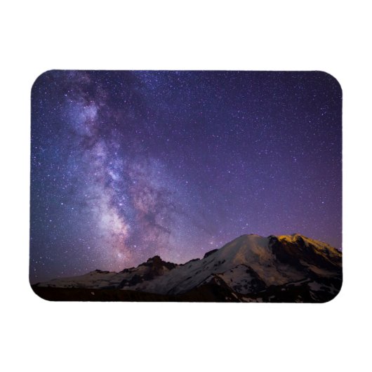 Milky Way & Mt. Rainier | Washingtoner Staat Magnet (Horizontal)