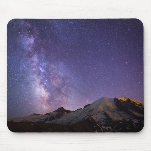 Milky Way & Mt. Rainier | Washingtoner Staat Mousepad (Vorne)