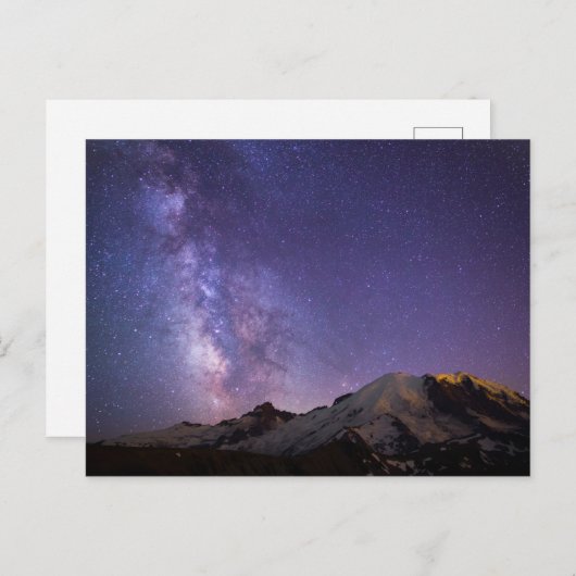 Milky Way & Mt. Rainier | Washingtoner Staat Postkarte (Vorne/Hinten)