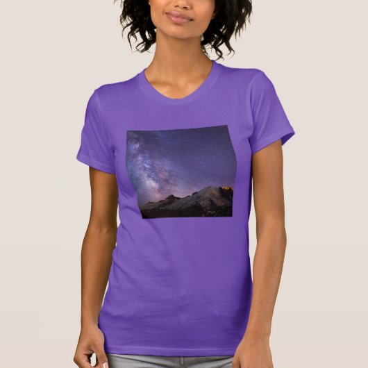 Milky Way & Mt. Rainier | Washingtoner Staat T-Shirt (Vorderseite)