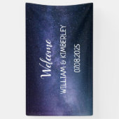 Milky Way Stars Sky Galaxy Elegante Hochzeit Banner (Vertikal)