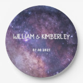 Milky Way Stars Sky Galaxy Elegante Hochzeit Pappteller (Vorderseite)