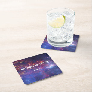 Milky Way Stars Sky Galaxy Elegante Hochzeit Rechteckiger Pappuntersetzer