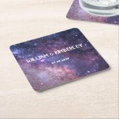 Milky Way Stars Sky Galaxy Elegante Hochzeit Rechteckiger Pappuntersetzer (angewinkelt)