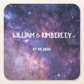 Milky Way Stars Sky Galaxy Elegante Hochzeit Rechteckiger Pappuntersetzer (Vorderseite)