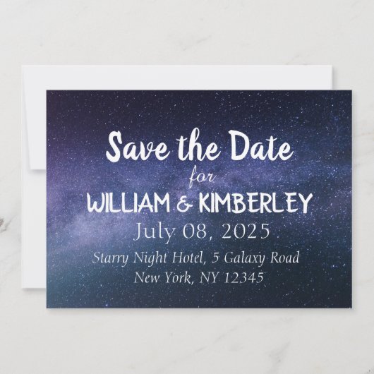 Milky Way Stars Sky Galaxy Elegante Wedding Rett T Save The Date (Vorderseite)