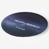 Milky Way Stars Sky Galaxy Elegantes Hochzeitspapi Pappteller (Schrägansicht)