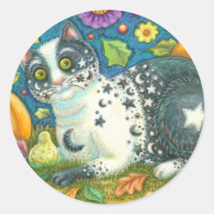 MILKYWAY HALLOWEEN MYSTISCHE CAT-STICKER RUNDER AUFKLEBER