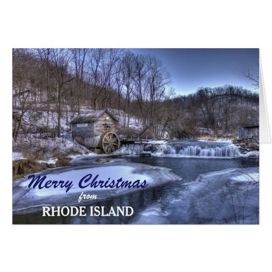 Mill auf der Rhode Island Weihnachtskarte (Vorderseite (Horizontal))