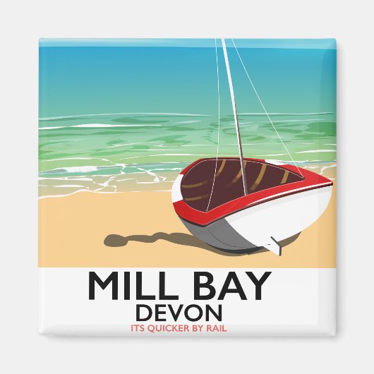 Mill Bay Devon Bahnplakat Magnet (Vorne)