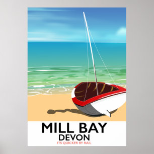 Mill Bay Devon Bahnplakat Poster
