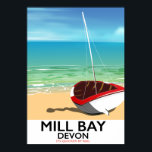 Mill Bay Devon Rail Poster<br><div class="desc">Mill Bay Devon Vintager Stil Strand Rail Poster.</div>