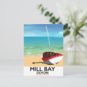 Mill Bay Devon Rail Poster Postkarte (Stehend Vorderseite)