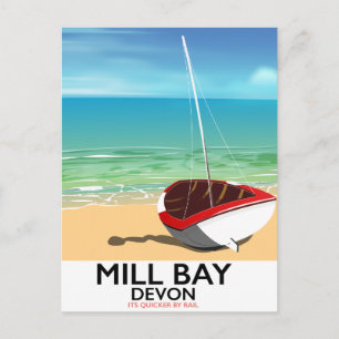 Mill Bay Devon Rail Poster Postkarte