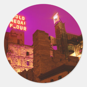 Mill City at Night Runder Aufkleber