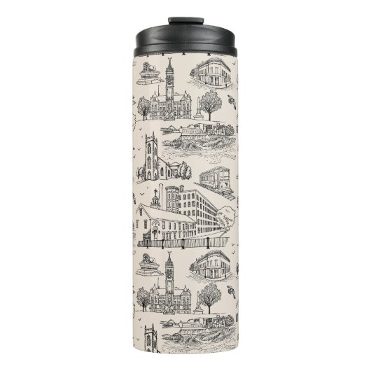 Mill City Toile Black/Cream Thermosbecher (Vorderseite)