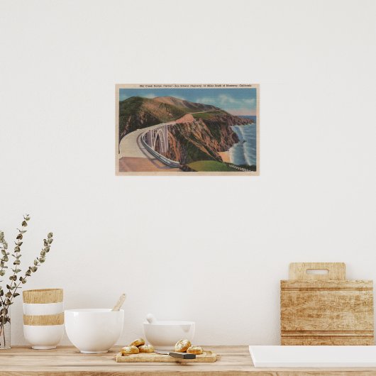 Mill Creek Bridge auf San Simeon Hwy in der Nähe Poster (Küche)