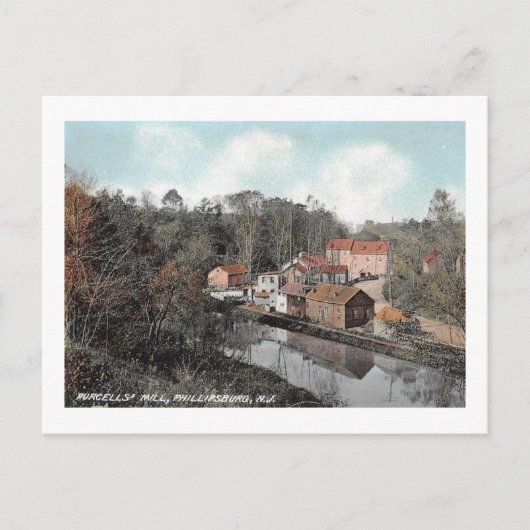 Mill, Morris Canal, Phillipsburg NJ Vintag Postkarte (Vorderseite)