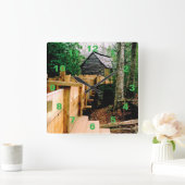 Mill Scene Clock Quadratische Wanduhr (Zuhause)