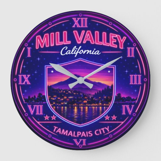 Mill Valley California Große Wanduhr (Vorderseite)