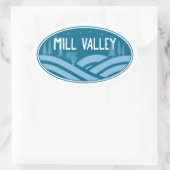 Mill Valley Kalifornien Außenbereich Ovaler Aufkleber (Tasche)