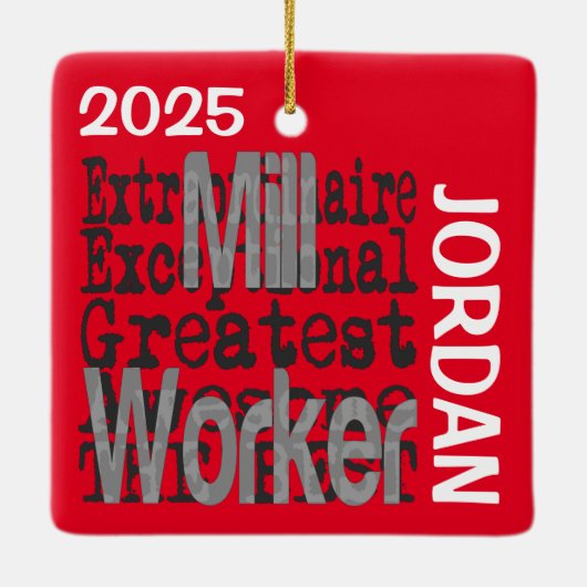 Mill Worker Extraordinaire CUSTOM Keramikornament (Rückseite)