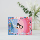 Milla, die Mermaid-Illustration Postkarte (Stehend Vorderseite)