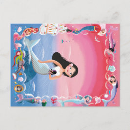 Milla, die Mermaid-Illustration Postkarte