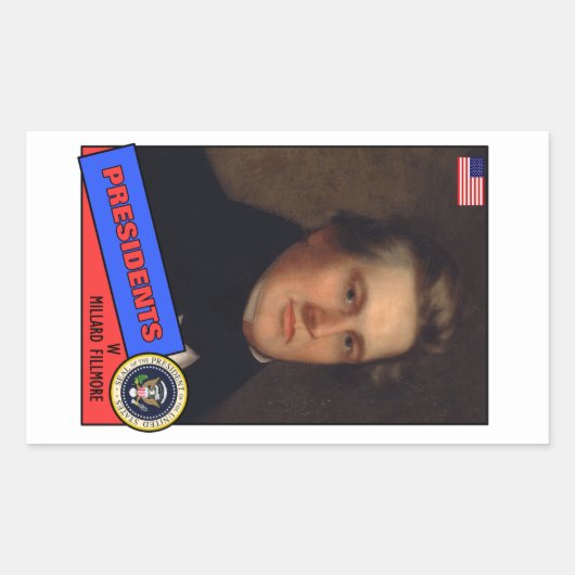 Millard Fillmore Baseball Card Rechteckiger Aufkleber (Vorderseite)