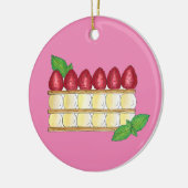 Mille Feuille French Food Puff Pastry Raspberries Keramik Ornament (Links)