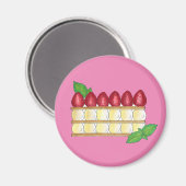 Mille Feuille French Food Puff Pastry Raspberries Magnet (Vorderseite/Rückseite)