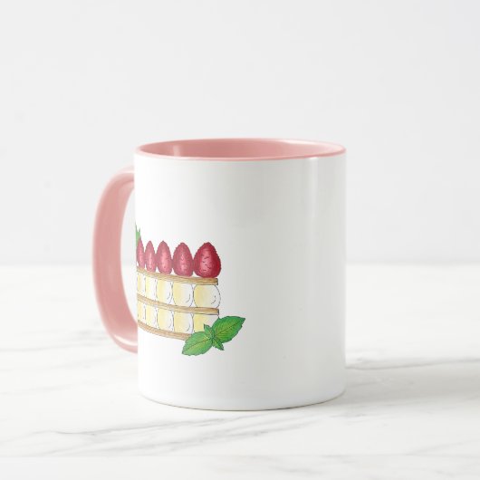 Mille Feuille French Food Puff Pastry Raspberries Tasse (Vorderseite Links)