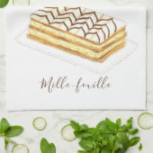 Mille-feuille Konditorei Aquarell Geschirrtuch (Gefaltet)