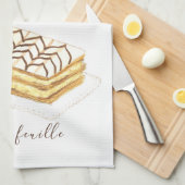 Mille-feuille Konditorei Aquarell Geschirrtuch (Viertel Falte)