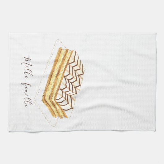 Mille-feuille Konditorei Aquarell Geschirrtuch (Horizontal)