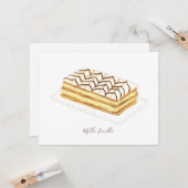 Mille-feuille Konditorei Aquarell Karte (Vorderseite/Rückseite Beispiel)