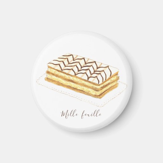 Mille-feuille Konditorei Aquarell Magnet (Vorne)