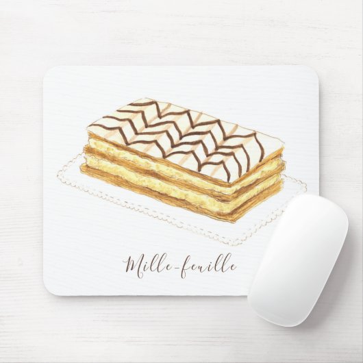 Mille-feuille Konditorei Aquarell Mousepad (Mit Mouse)