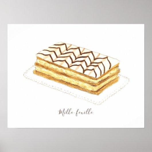 Mille-feuille Konditorei Aquarell Poster (Vorne)