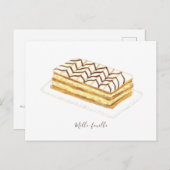 Mille-feuille Konditorei Aquarell Postkarte (Vorne/Hinten)