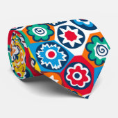 Mille Fiori Gemustert Neck Tie Krawatte (Gerollt)