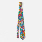 Mille Fiori Gemustert Neck Tie Krawatte (Rückseite)