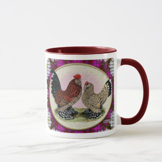 Mille Fleur Crosshatch Blume Tasse (Rechts)
